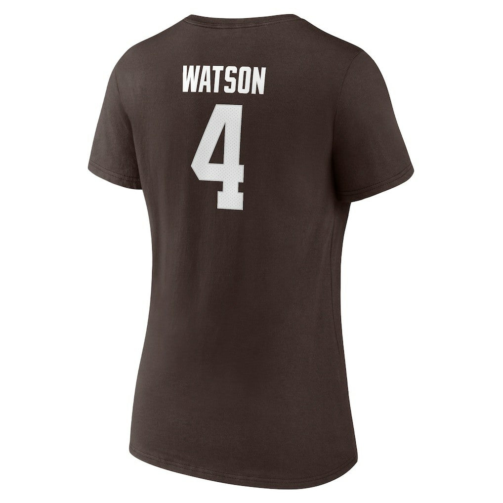 Deshaun Watson  Women's Player Icon Name & Number V-Neck T-Shirt - Cleveland Browns