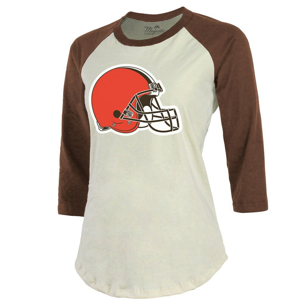 Deshaun Watson  Majestic Threads Women's Player Name & Number Tri-Blend Three-Quarter Sleeve T-Shirt - Cleveland Browns