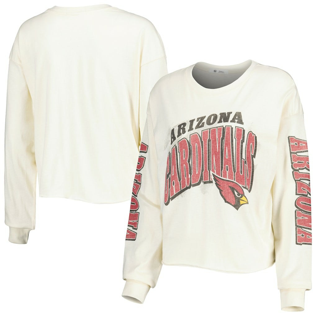 '47 Women's Brush Back Parkway Cropped Lightweight Long Sleeve T-Shirt - Arizona Cardinals