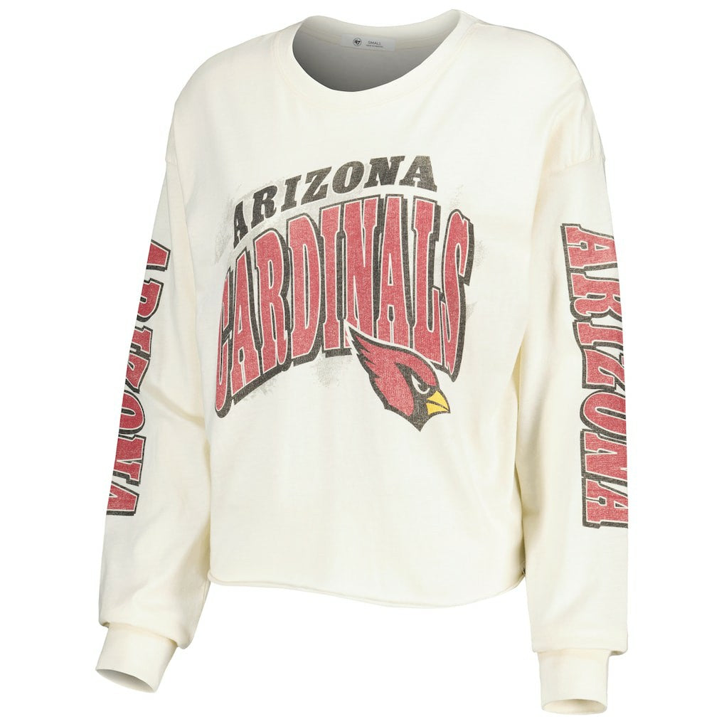 '47 Women's Brush Back Parkway Cropped Lightweight Long Sleeve T-Shirt - Arizona Cardinals