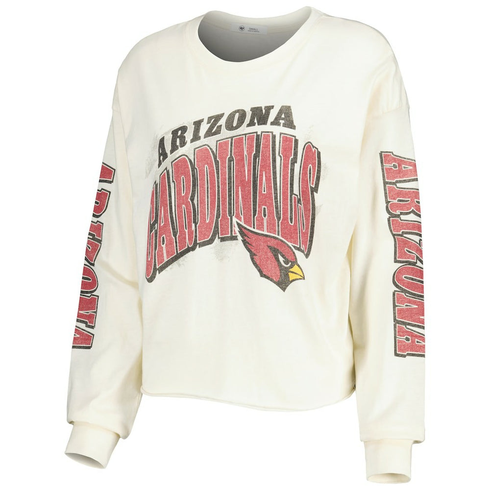 '47 Women's Brush Back Parkway Cropped Lightweight Long Sleeve T-Shirt - Arizona Cardinals