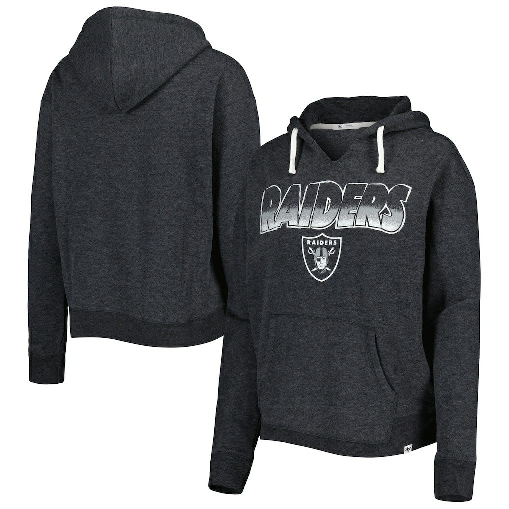 '47 Women's Color Rise Kennedy Notch Neck Pullover Hoodie - Las Vegas Raiders