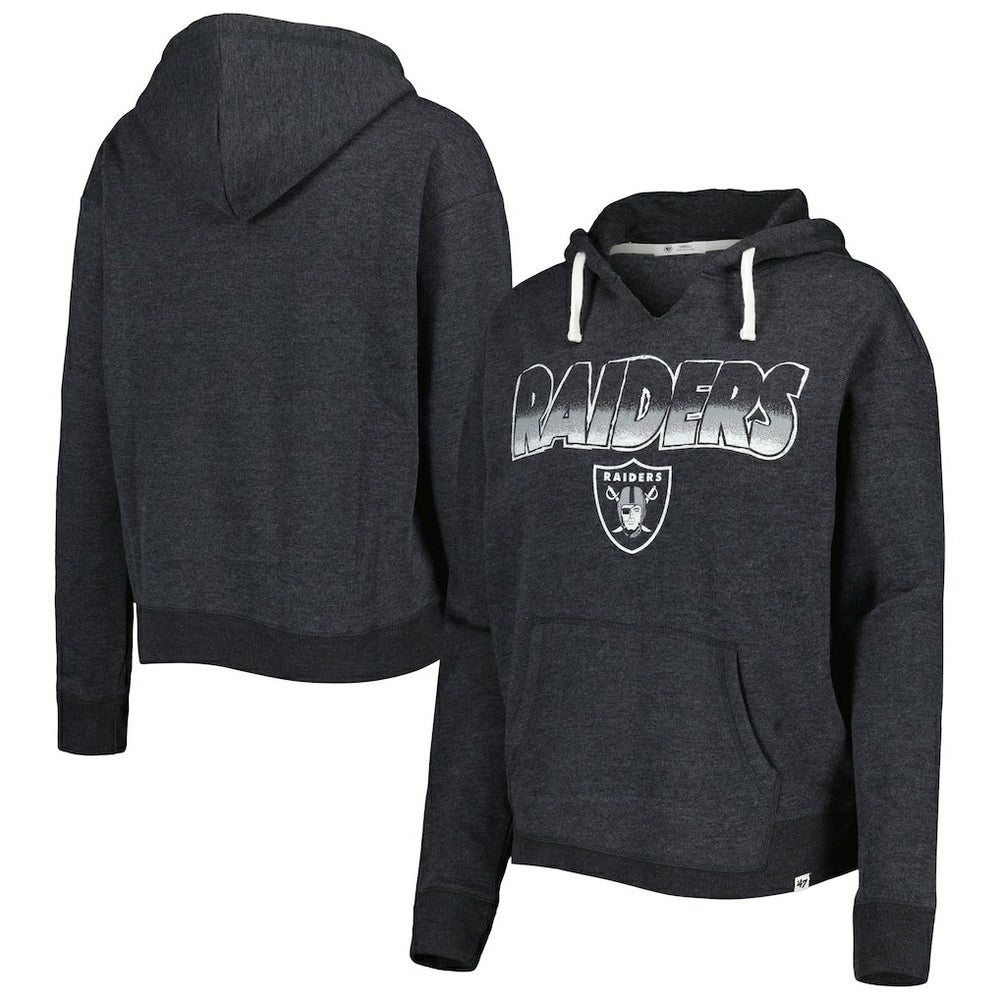 '47 Women's Color Rise Kennedy Notch Neck Pullover Hoodie - Las Vegas Raiders