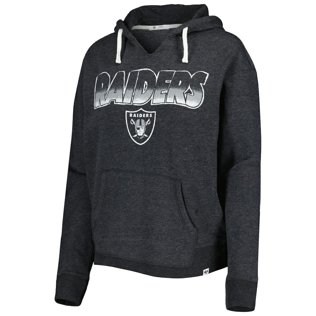 '47 Women's Color Rise Kennedy Notch Neck Pullover Hoodie - Las Vegas Raiders