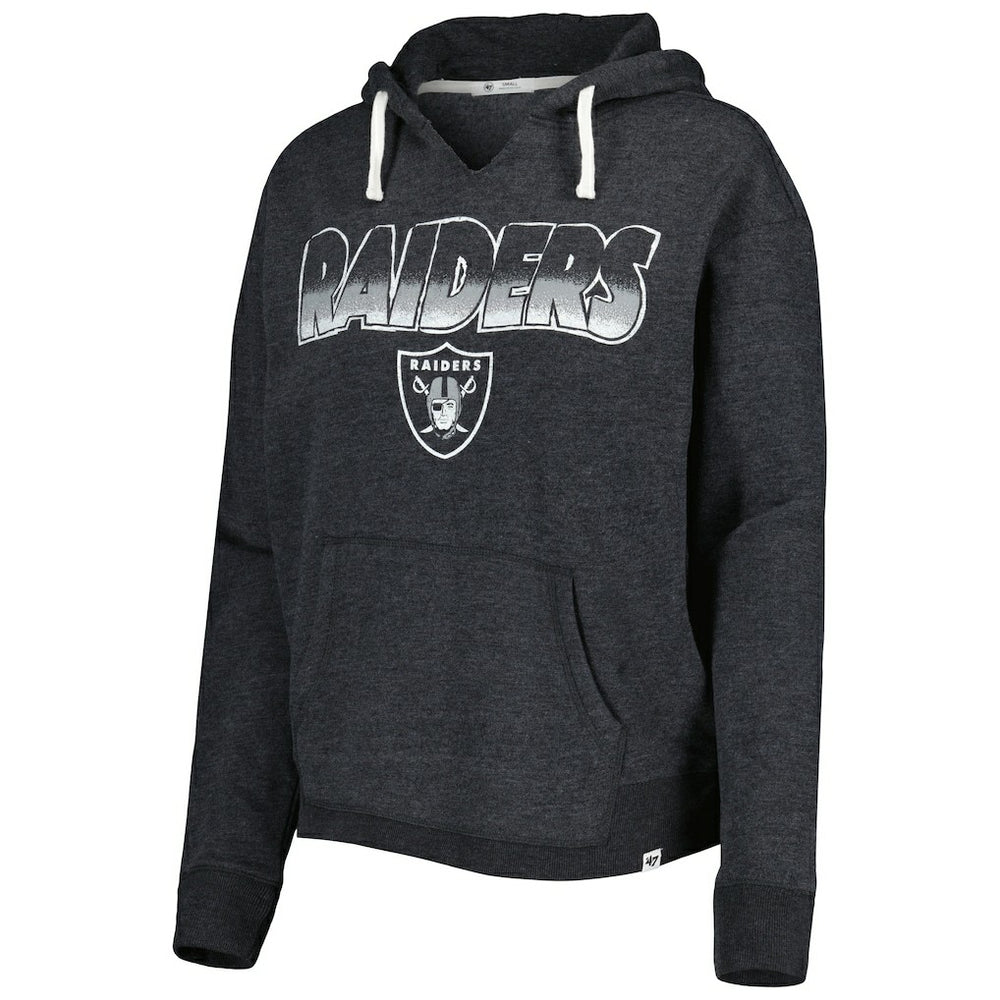 '47 Women's Color Rise Kennedy Notch Neck Pullover Hoodie - Las Vegas Raiders