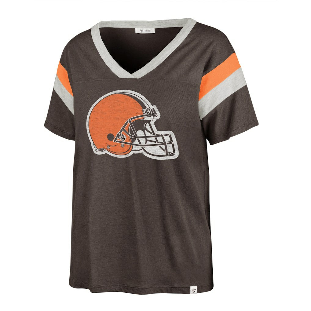 '47 Women's Phoenix V-Neck T-Shirt - Cleveland Browns