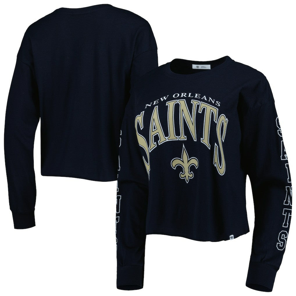 '47 Women's Skyler Parkway Cropped Long Sleeve T-Shirt - New Orleans Saints