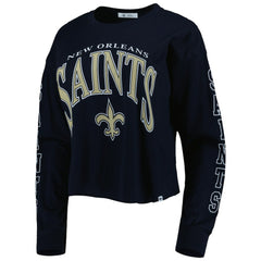 '47 Women's Skyler Parkway Cropped Long Sleeve T-Shirt - New Orleans Saints