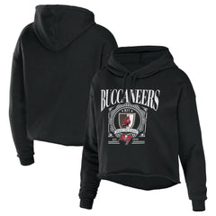 WEAR by Erin Andrews Women's Cropped Sponge Fleece Pullover Hoodie - Tampa Bay Buccaneers