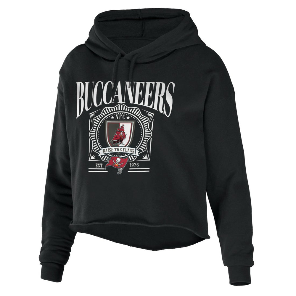WEAR by Erin Andrews Women's Cropped Sponge Fleece Pullover Hoodie - Tampa Bay Buccaneers