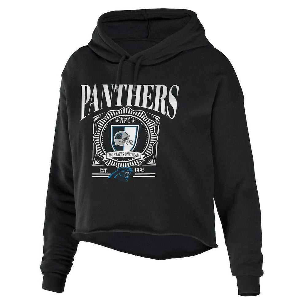 WEAR by Erin Andrews Women's Cropped Sponge Fleece Pullover Hoodie - Carolina Panthers
