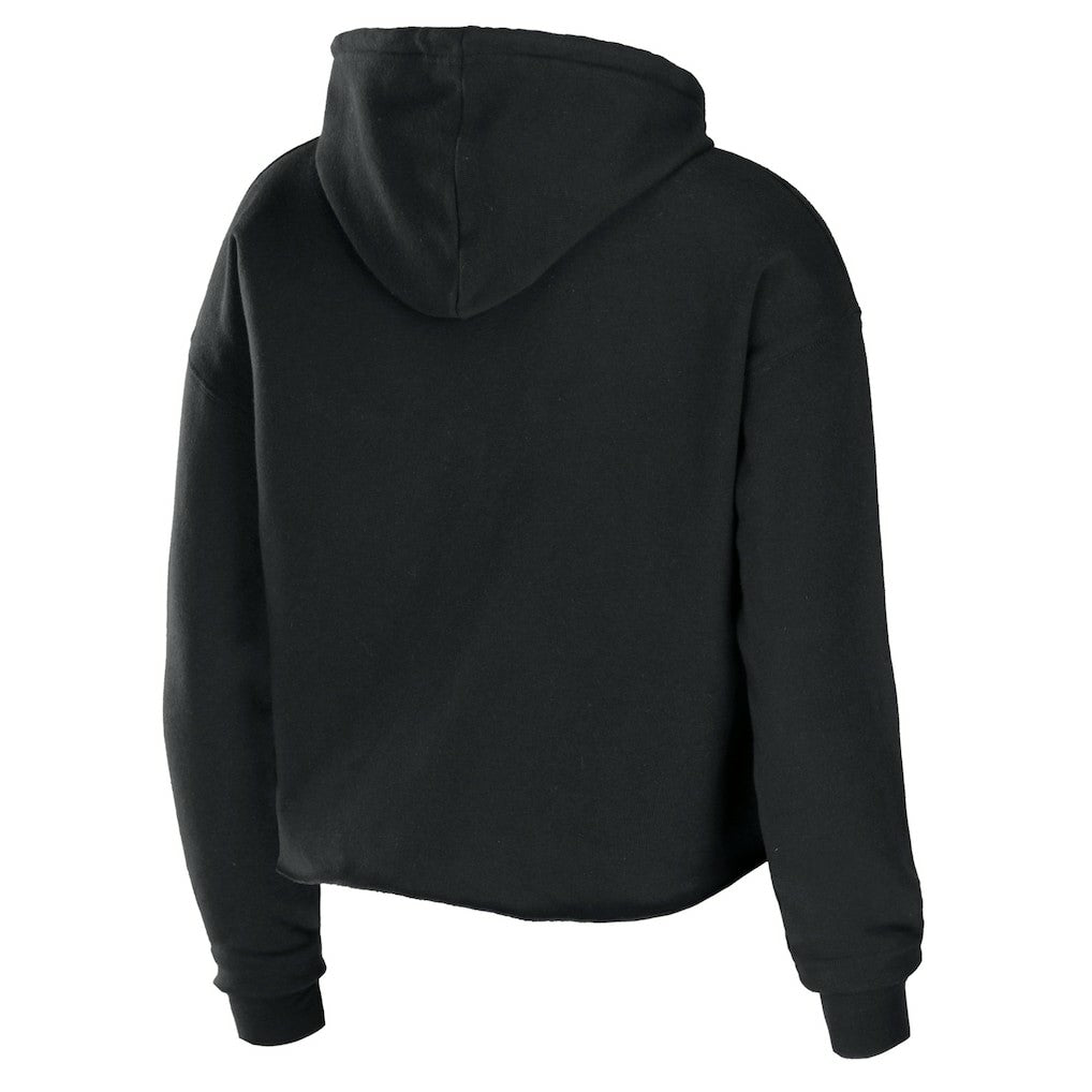 WEAR by Erin Andrews Women's Cropped Sponge Fleece Pullover Hoodie - New Orleans Saints
