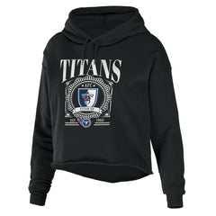 WEAR by Erin Andrews Women's Cropped Sponge Fleece Pullover Hoodie - Tennessee Titans