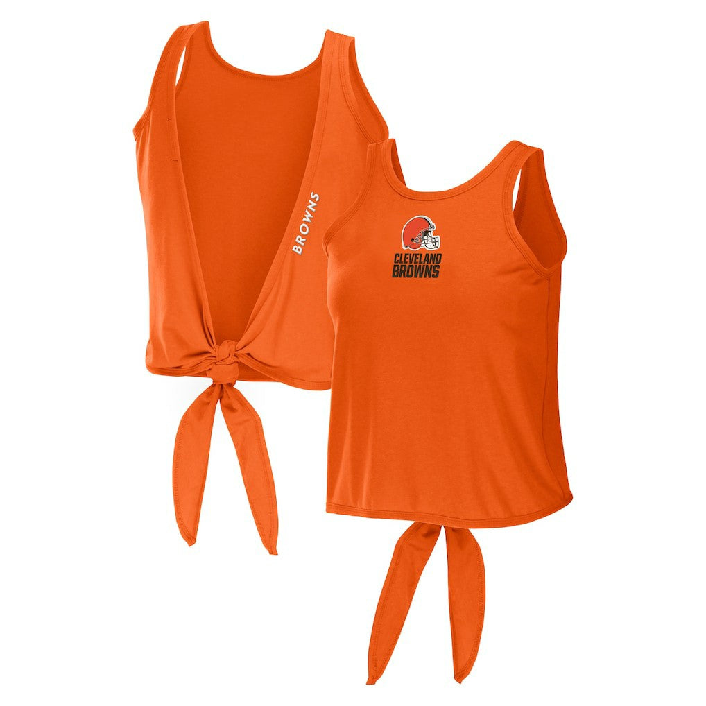 WEAR by Erin Andrews Women's Open Back Twist Tie Tank Top - Cleveland Browns