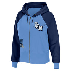 WEAR by Erin Andrews Women's Colorblock Lightweight Full-Zip Hoodie - Tennessee Titans