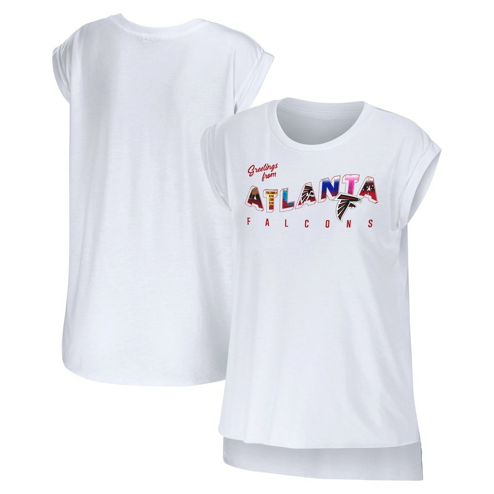 WEAR by Erin Andrews Women's Greetings From Muscle T-Shirt - Atlanta Falcons