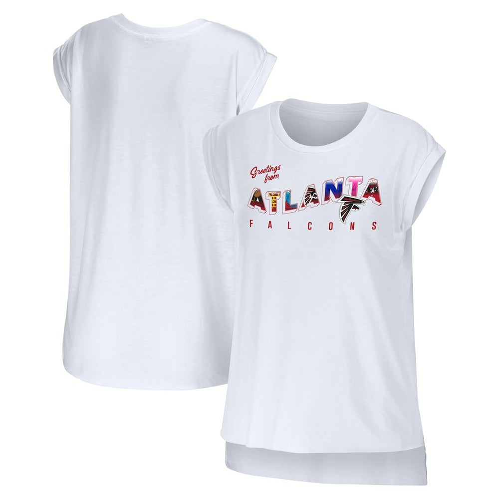 WEAR by Erin Andrews Women's Greetings From Muscle T-Shirt - Atlanta Falcons