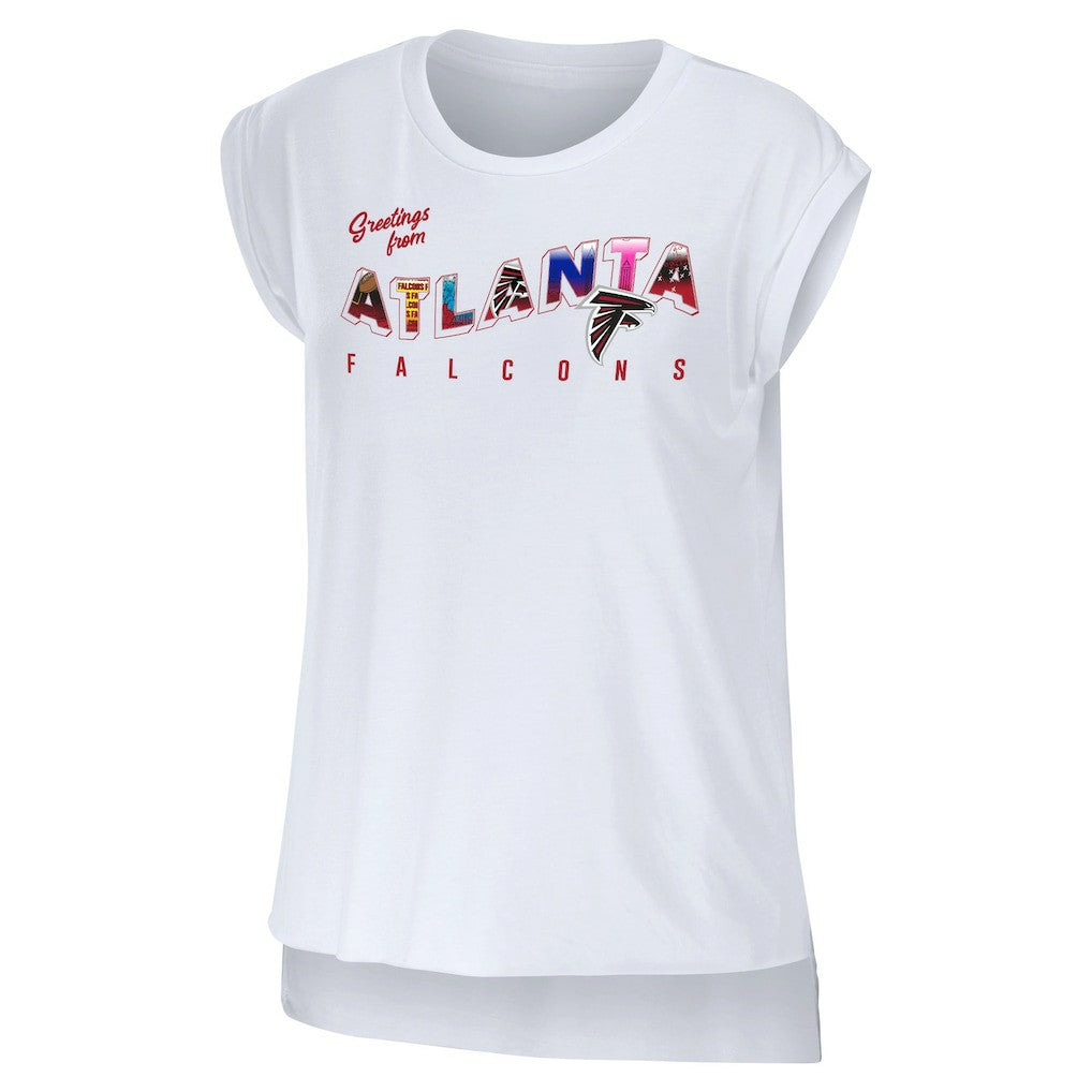 WEAR by Erin Andrews Women's Greetings From Muscle T-Shirt - Atlanta Falcons