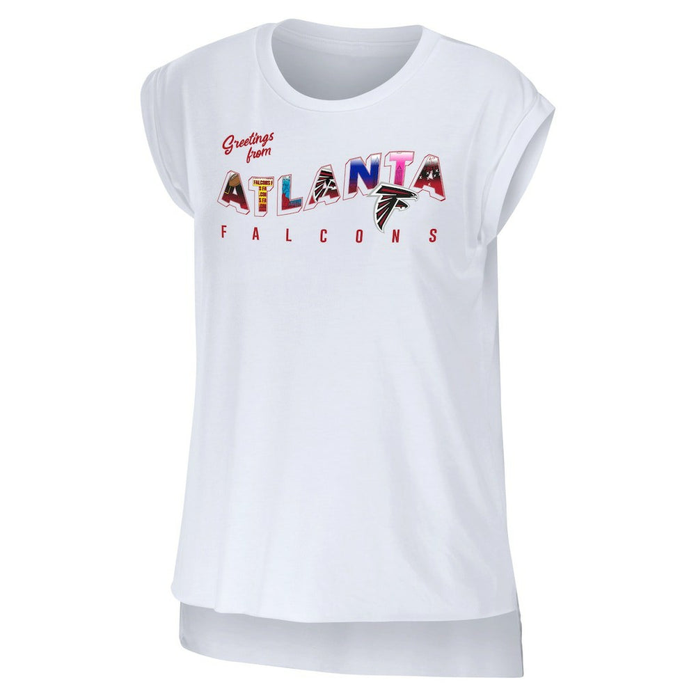 WEAR by Erin Andrews Women's Greetings From Muscle T-Shirt - Atlanta Falcons