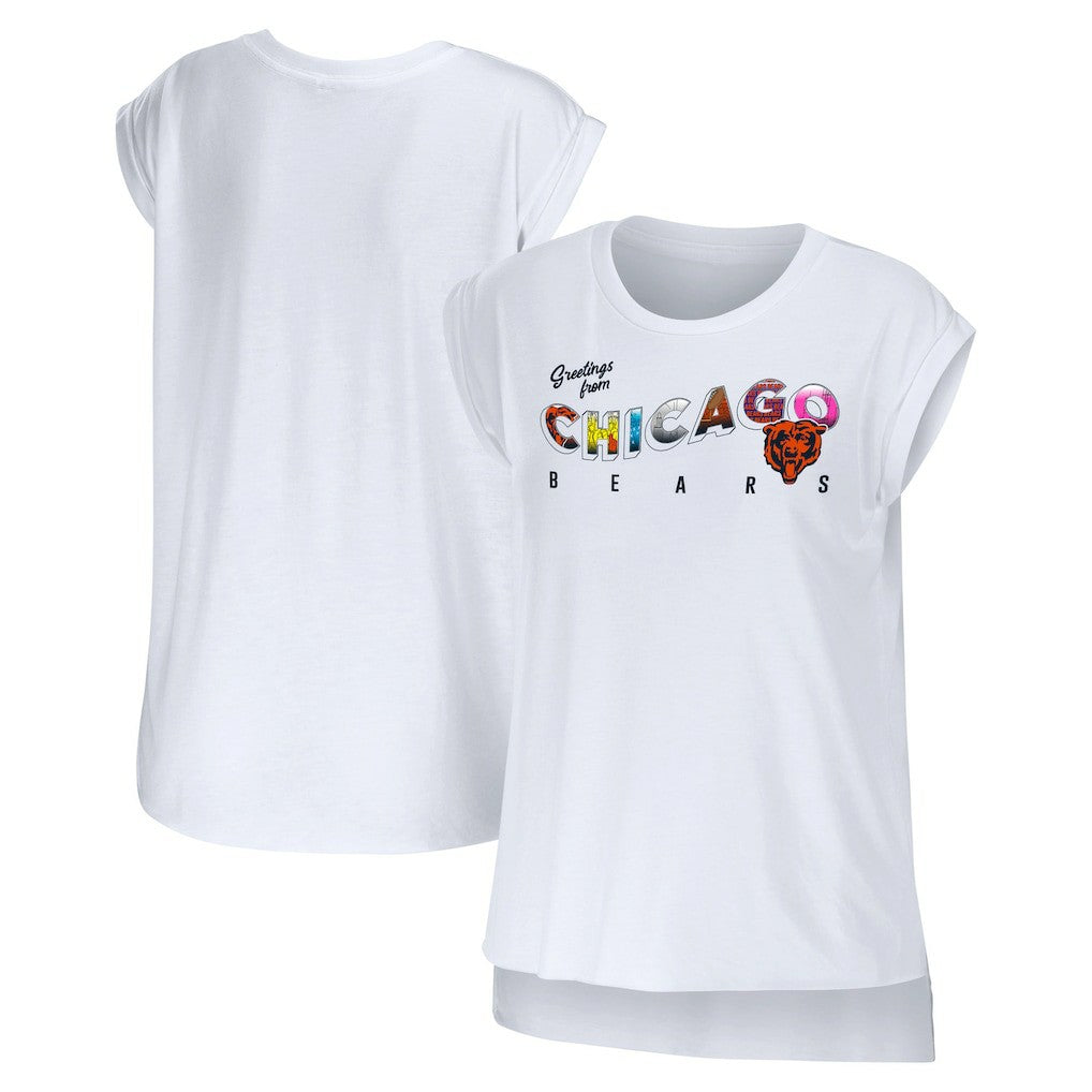 WEAR by Erin Andrews Women's Greetings From Muscle T-Shirt - Chicago Bears