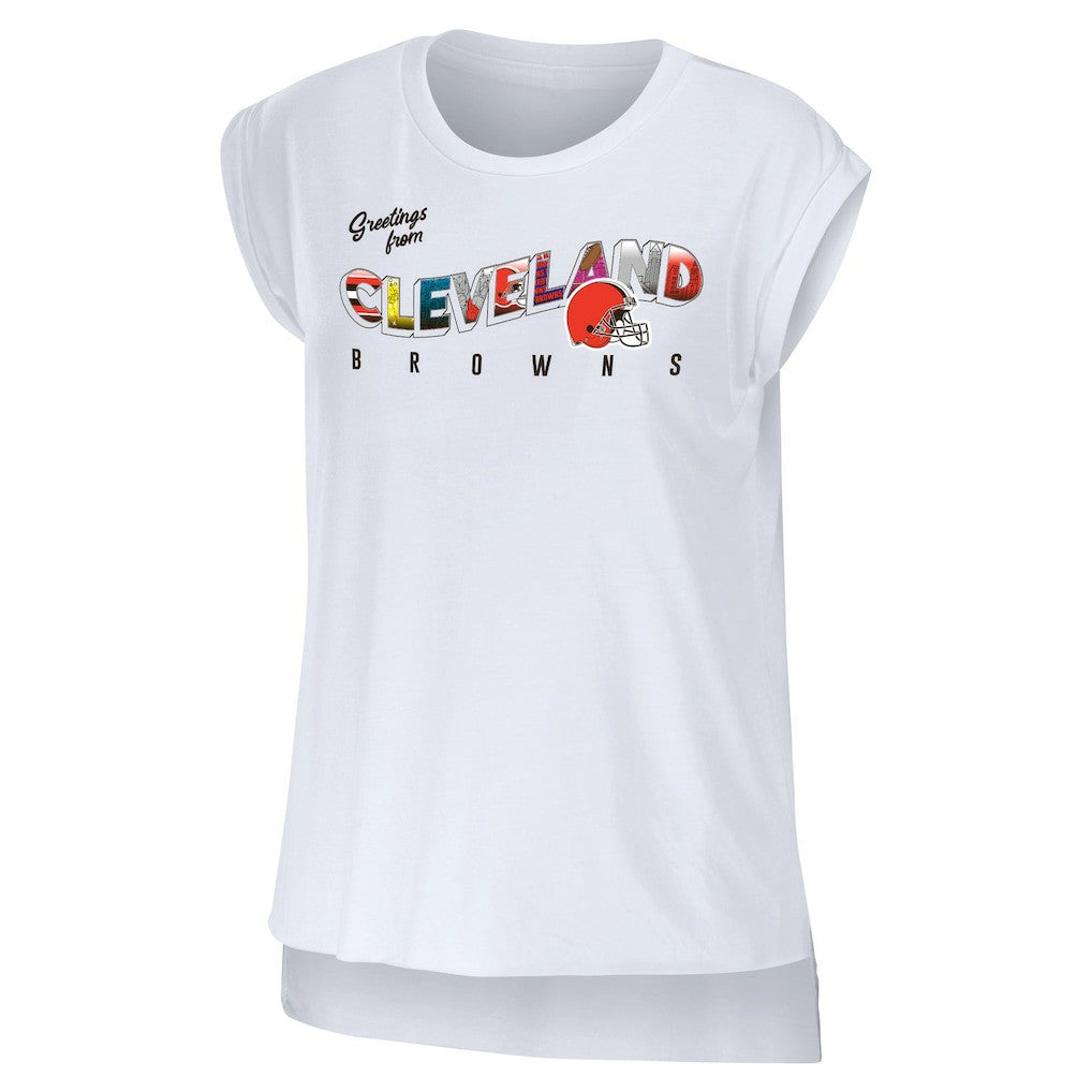 WEAR by Erin Andrews Women's Greetings From Muscle T-Shirt - Cleveland Browns
