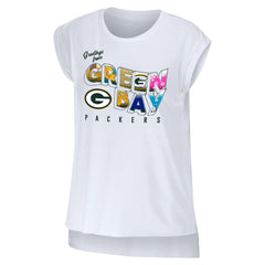 WEAR by Erin Andrews Women's Greetings From Muscle T-Shirt - Green Bay Packers