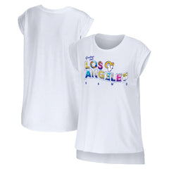 WEAR by Erin Andrews Women's Greetings From Muscle T-Shirt - Los Angeles Rams