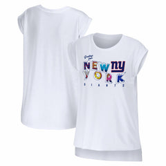 WEAR by Erin Andrews Women's Greetings From Muscle T-Shirt - New York Giants