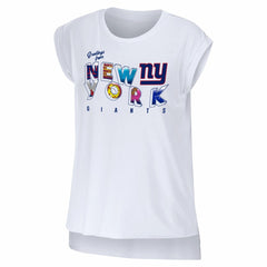 WEAR by Erin Andrews Women's Greetings From Muscle T-Shirt - New York Giants