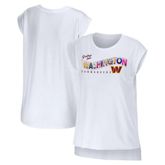 WEAR by Erin Andrews Women's Greetings From Muscle T-Shirt - Washington Commanders