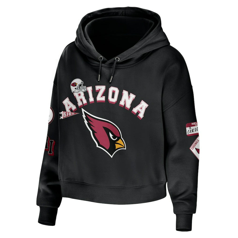 WEAR by Erin Andrews Women's Modest Cropped Pullover Hoodie - Arizona Cardinals