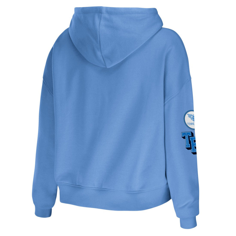 WEAR by Erin Andrews Women's Modest Cropped Pullover Hoodie - Tennessee Titans