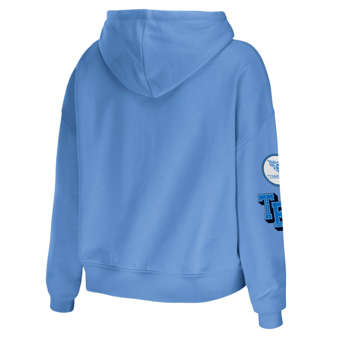 WEAR by Erin Andrews Women's Plus Size Modest Cropped Pullover Hoodie - Tennessee Titans