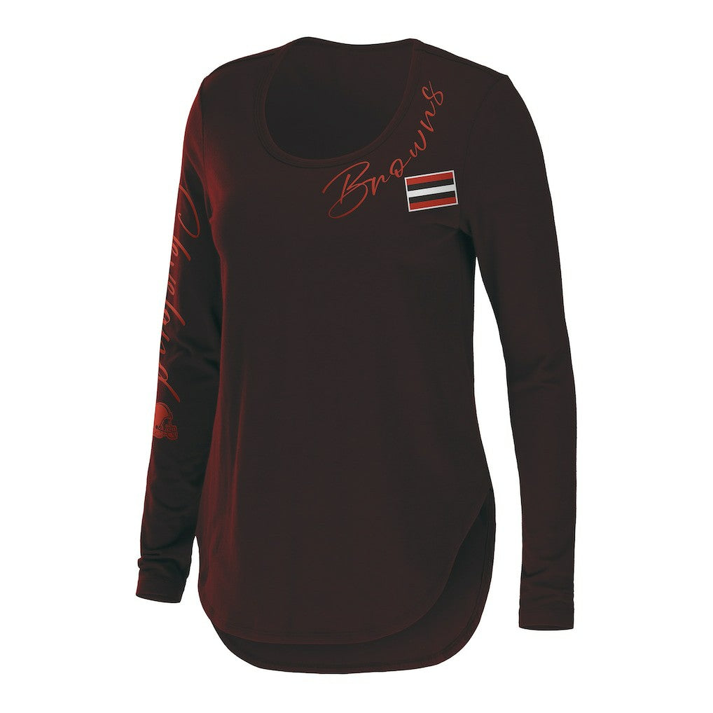WEAR by Erin Andrews Women's Team Scoop Neck T-Shirt - Cleveland Browns