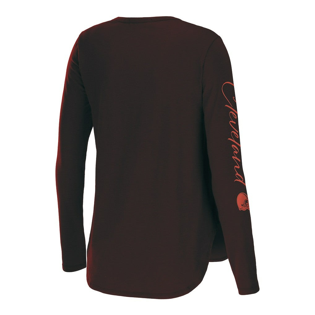 WEAR by Erin Andrews Women's Team Scoop Neck T-Shirt - Cleveland Browns