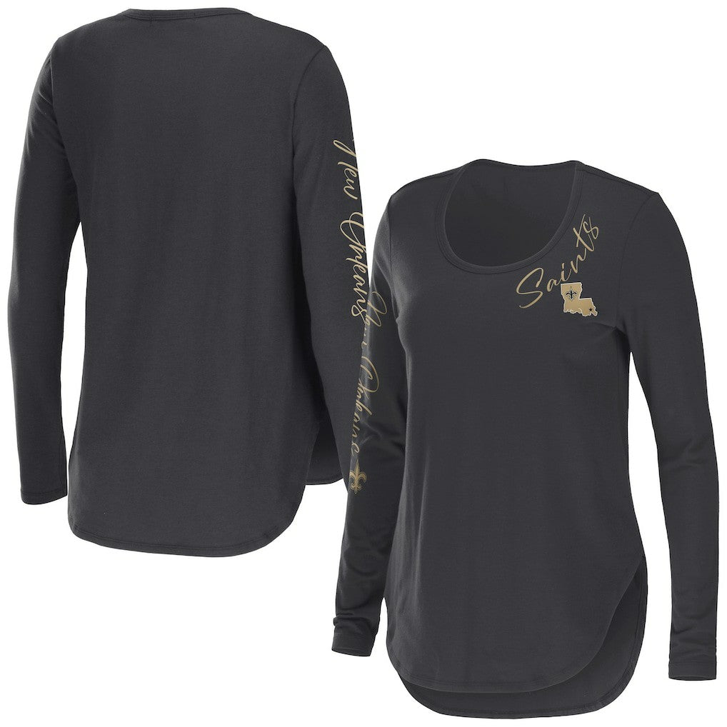 WEAR by Erin Andrews Women's Team Scoop Neck T-Shirt - New Orleans Saints