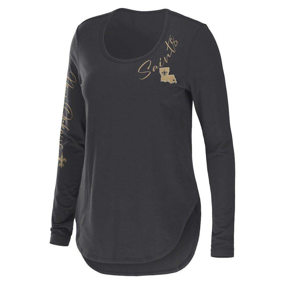 WEAR by Erin Andrews Women's Team Scoop Neck T-Shirt - New Orleans Saints