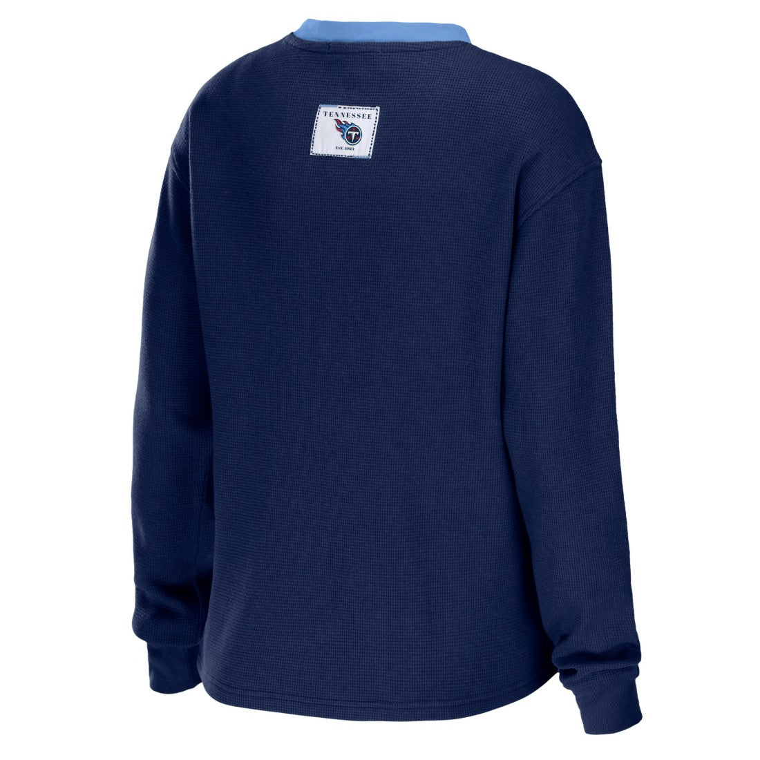 WEAR by Erin Andrews Women's Waffle Henley Long Sleeve T-Shirt - Tennessee Titans