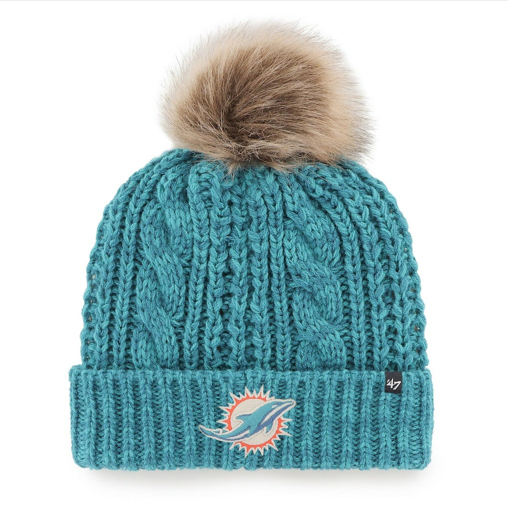 '47 Women's Meeko Cuffed Knit Hat with Pom - Miami Dolphins