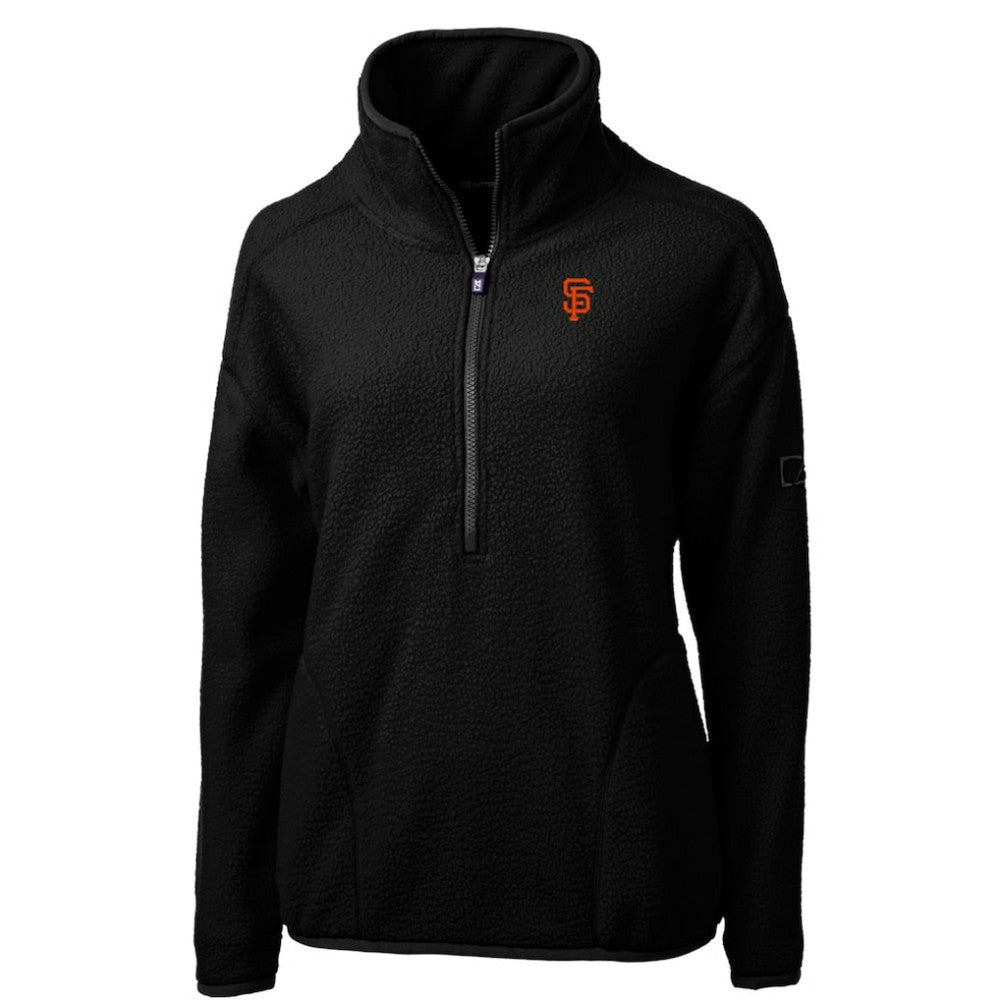 MLB San Francisco Giants Cutter & Buck Women's Cascade Eco Sherpa Fleece Quarter-Zip Pullover Jacket