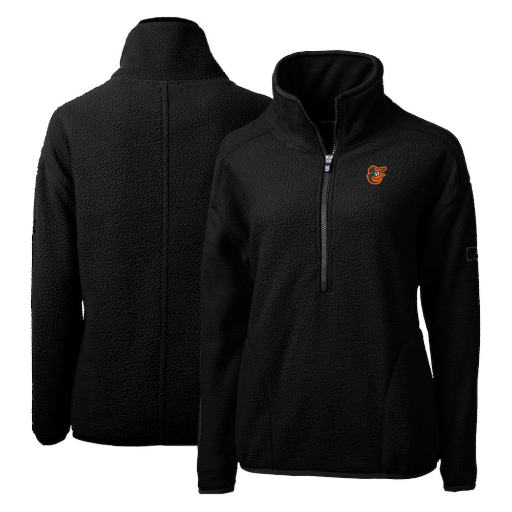MLB Baltimore Orioles Cutter & Buck Women's Cascade Eco Sherpa Fleece Quarter-Zip Pullover Jacket