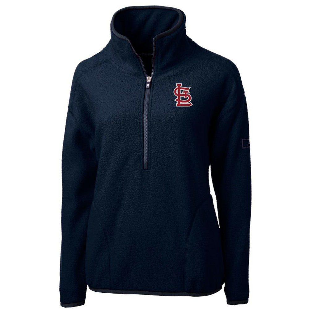 MLB St. Louis Cardinals Cutter & Buck Women's Cascade Eco Sherpa Fleece Quarter-Zip Pullover Jacket