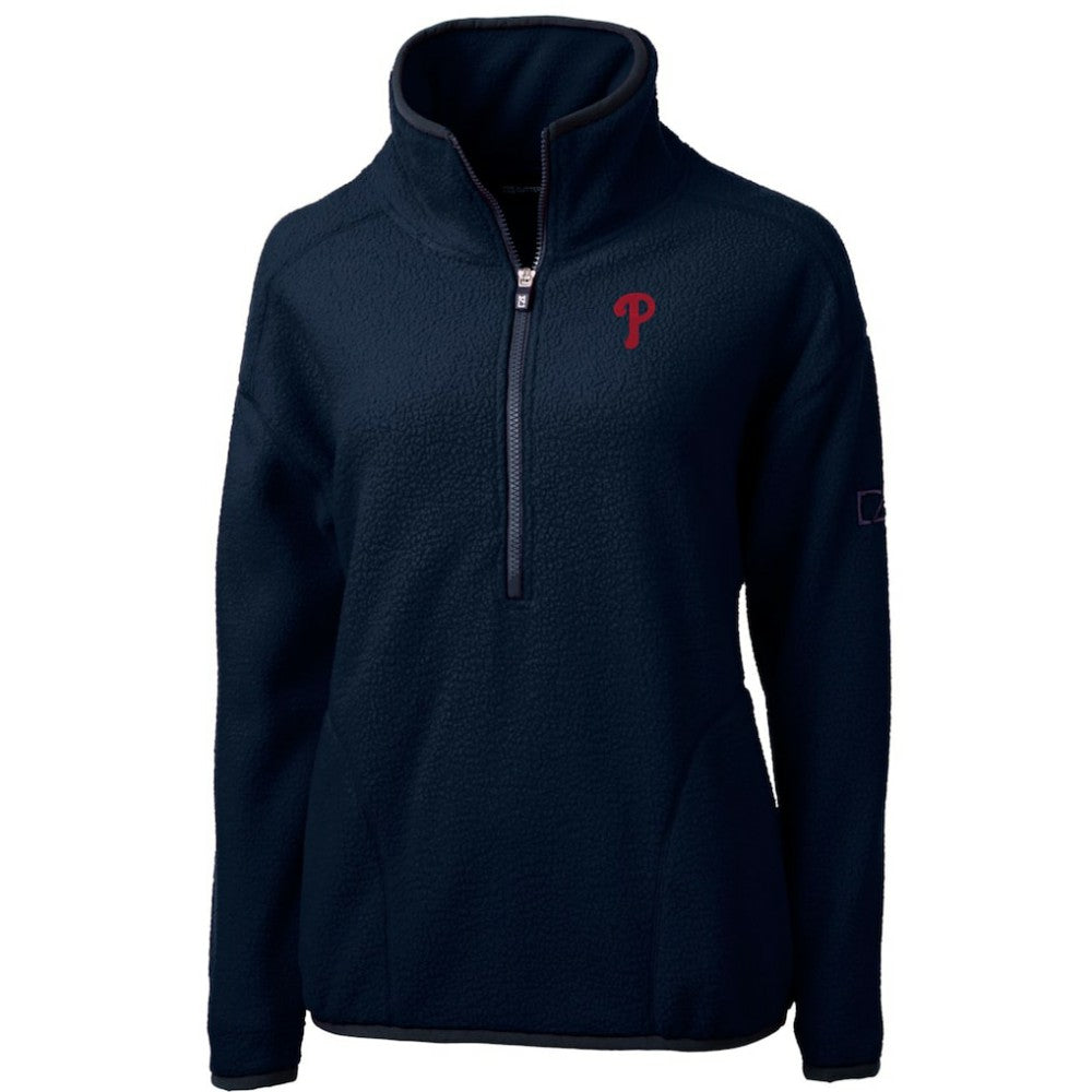 MLB Philadelphia Phillies Cutter & Buck Women's Cascade Eco Sherpa Fleece Quarter-Zip Pullover Jacket