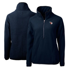 MLB Cleveland Guardians Cutter & Buck Women's Cascade Eco Sherpa Fleece Quarter-Zip Pullover Jacket