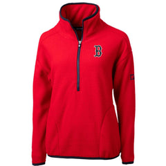 MLB Boston Red Sox Cutter & Buck Women's Cascade Eco Sherpa Fleece Quarter-Zip Pullover Jacket