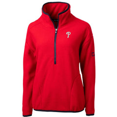 MLB Philadelphia Phillies Cutter & Buck Women's Cascade Eco Sherpa Fleece Quarter-Zip Pullover Jacket