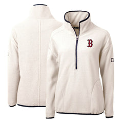 MLB Boston Red Sox Cutter & Buck Women's Cascade Eco Sherpa Fleece Quarter-Zip Pullover Jacket