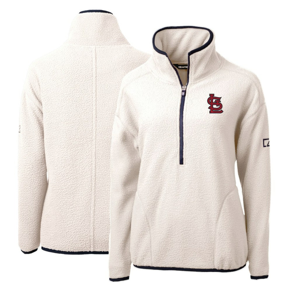 MLB St. Louis Cardinals Cutter & Buck Women's Cascade Eco Sherpa Fleece Quarter-Zip Pullover Jacket