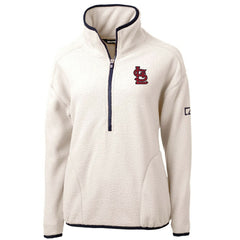 MLB St. Louis Cardinals Cutter & Buck Women's Cascade Eco Sherpa Fleece Quarter-Zip Pullover Jacket