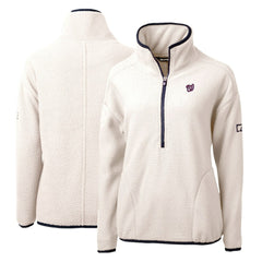 MLB Washington Nationals Cutter & Buck Women's Cascade Eco Sherpa Fleece Quarter-Zip Pullover Jacket